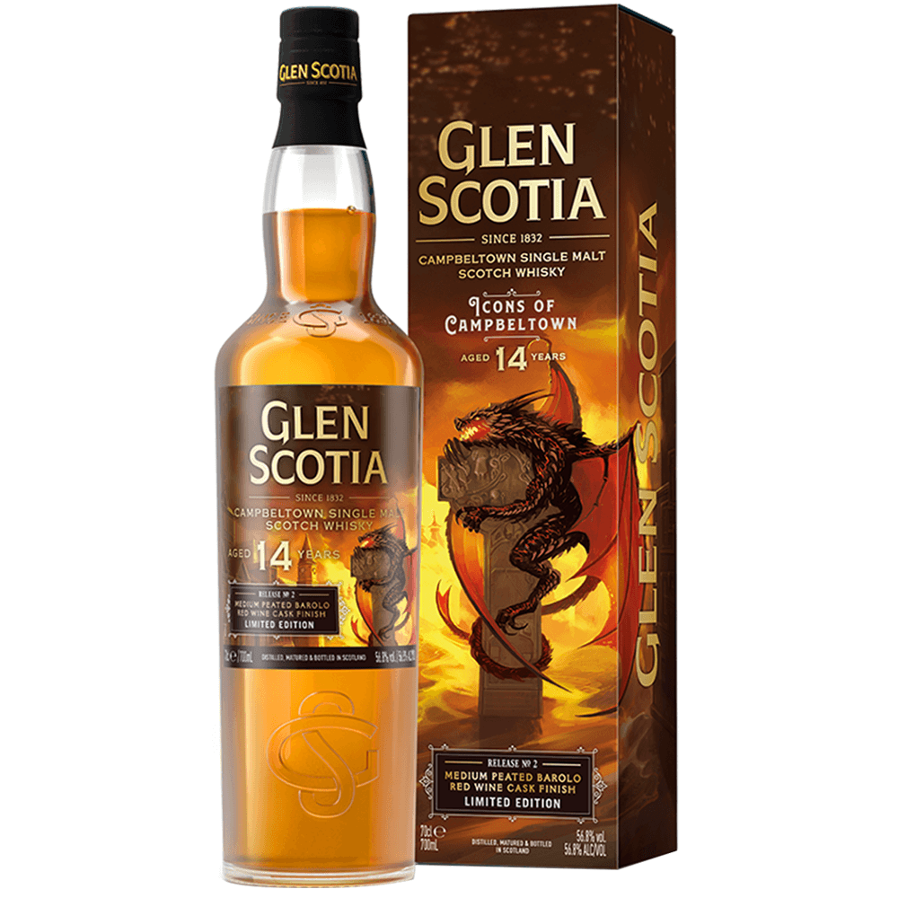 Glen Scotia 14 Jahre Icons of Campbeltown No.2 Peated Barolo Red Wine Cask Finish Whisky 56,8%