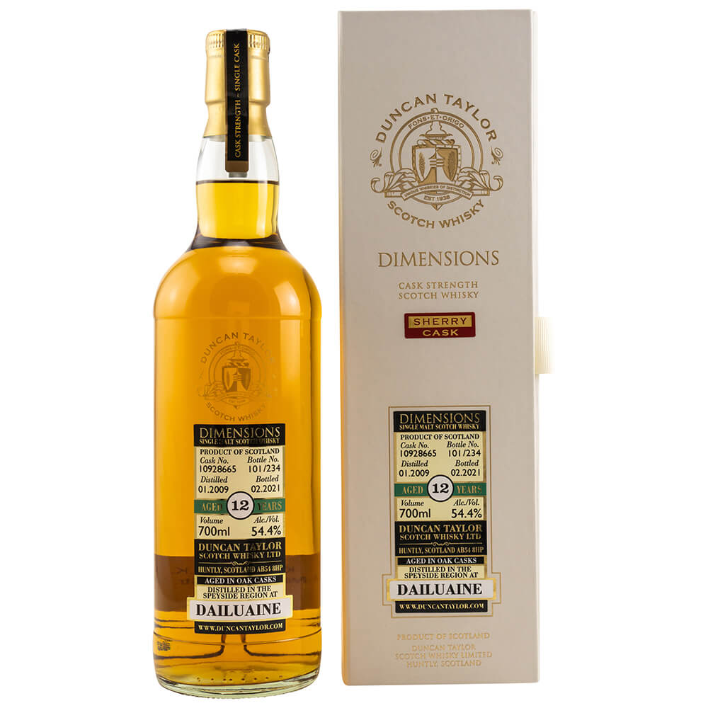 Dailuaine 12 Jahre 2009/2021 Cask 10928665 Dimensions Whisky 54,4% (Duncan Taylor)
