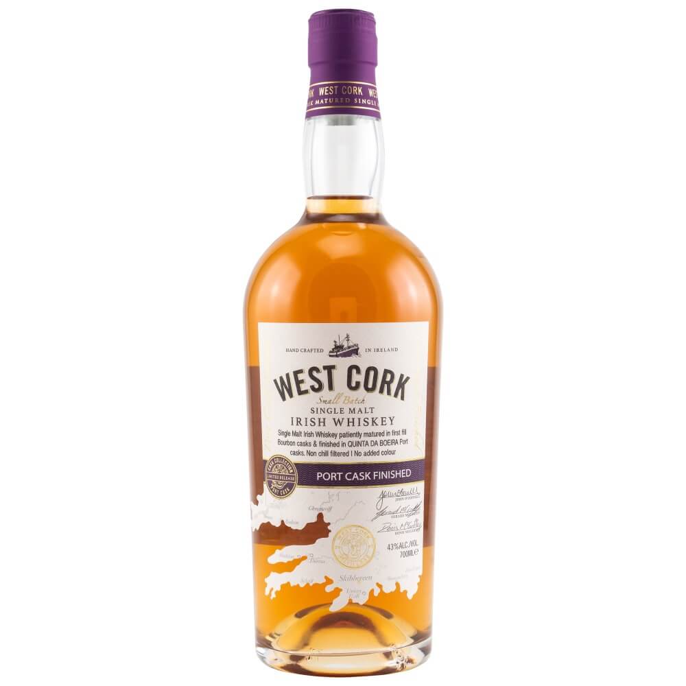 West Cork Single Malt Port Cask Finish Whiskey 43%