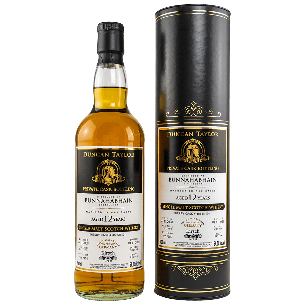 Bunnahabhain 12 Jahre 2008/2021 Sherry Cask #385511401 Whisky 54% (Duncan Taylor)