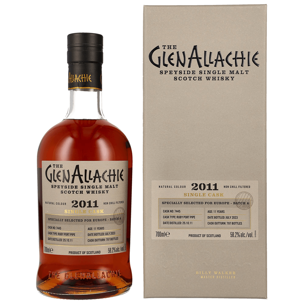 Glenallachie 11 Jahre 2011/2023 Cask 7445 Ruby Port Pipe Batch 6 Whisky 58,2%
