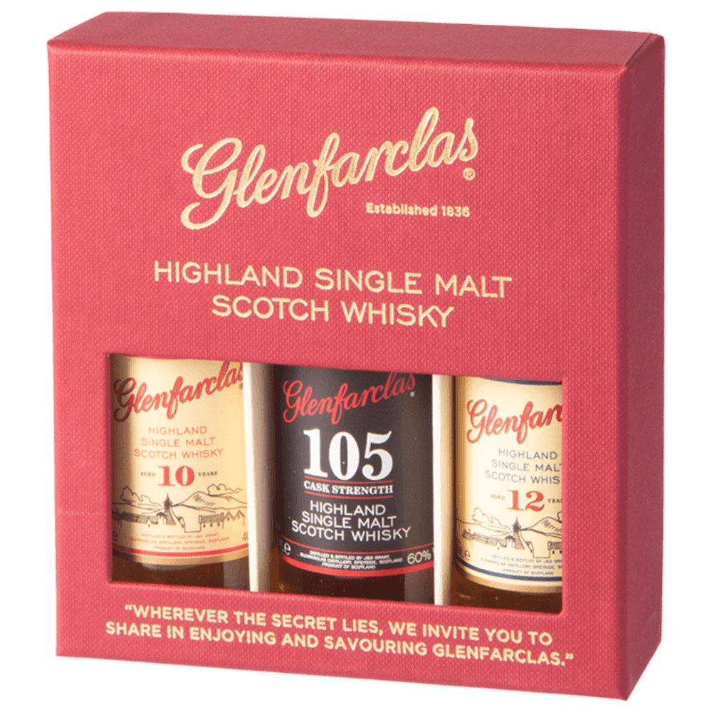 Glenfarclas Miniaturen Set 10 Jahre, 12 Jahre, 105 Cask Strength