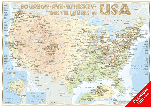 Alba Collection - USA Whiskey Distilleries - Premium Edition - Poster 60x42cm Shop