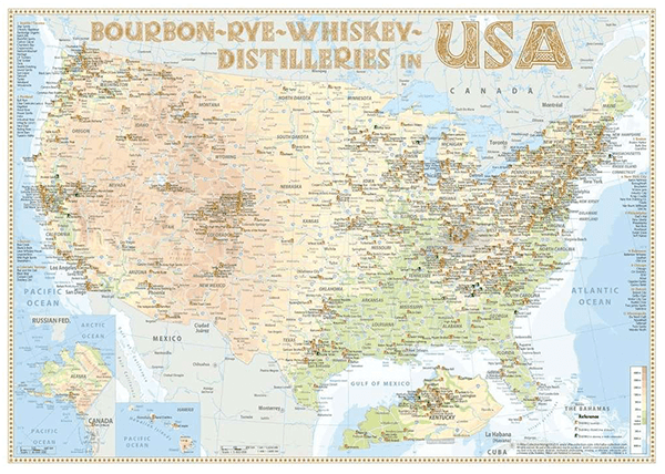 Alba Collection - USA Whiskey Distilleries - Poster Standard Edition 60x42cm Shop