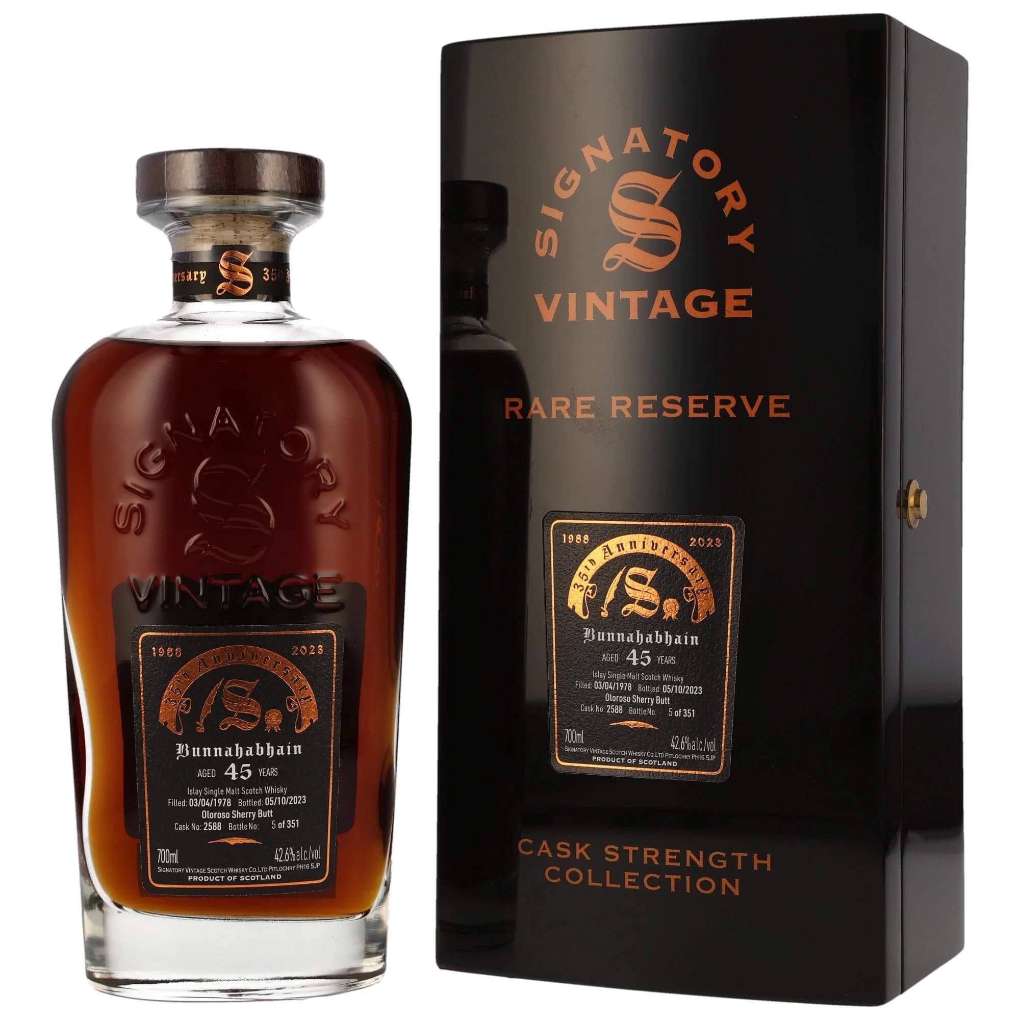Bunnahabhain 45 Jahre 1978/2023 #2588 35th Anniversary Whisky 42,6% (Signatory)